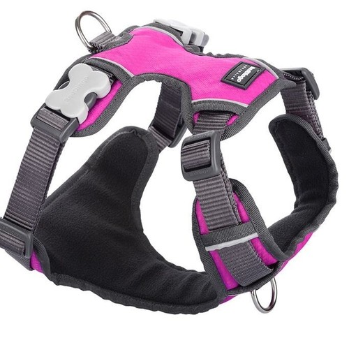 Red dingo padded dog harness - red,