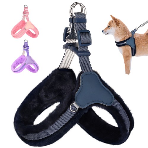 Pink step nylon dog harness - step-in,