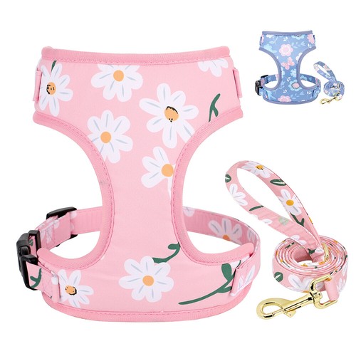 Floral flower dog harness and - flower,